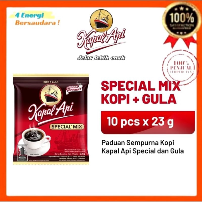 

Kopi KAPAL API Special Mix 1 Sachet atau 1 PCS 23 gr [Warehouse JKT] 4 Energi Bersaudara
