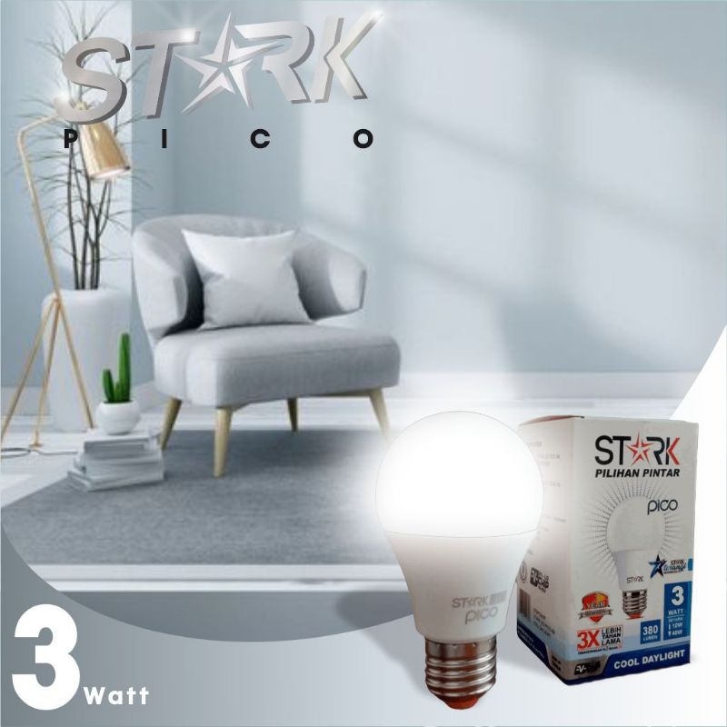 Lampu / Bohlam LED 3W Putih Stark Pico (Satuan / Paket) Murah