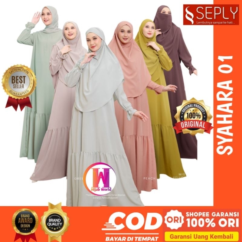 Seply Syahara 01 Gamis Syari Set Khimar Gamis Set Khimar Gamis Syari Set Hijab Gamis Set Hijab