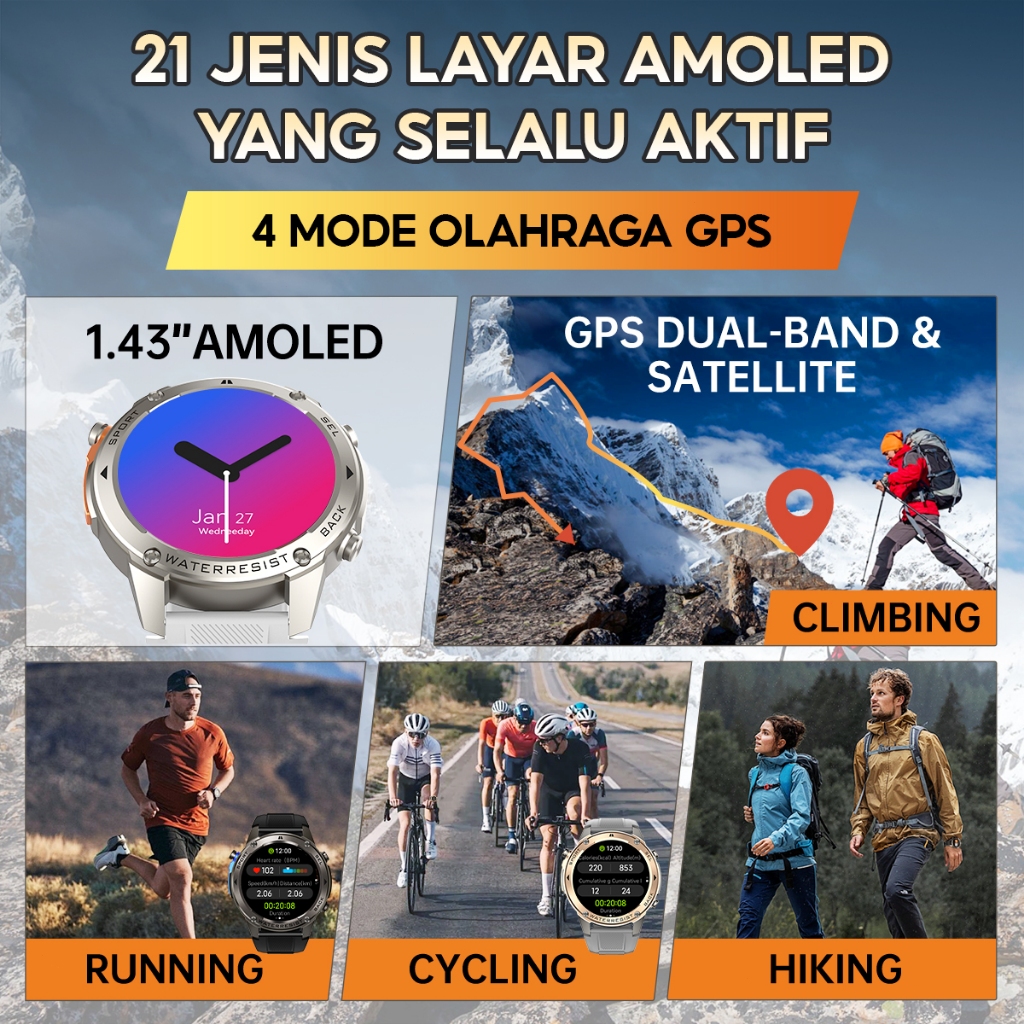 New Deals Skmei Smartwatch Dm56 Support Strava 5Atm Waterproof Jam Tangan Smartwatch Pria Gps Map