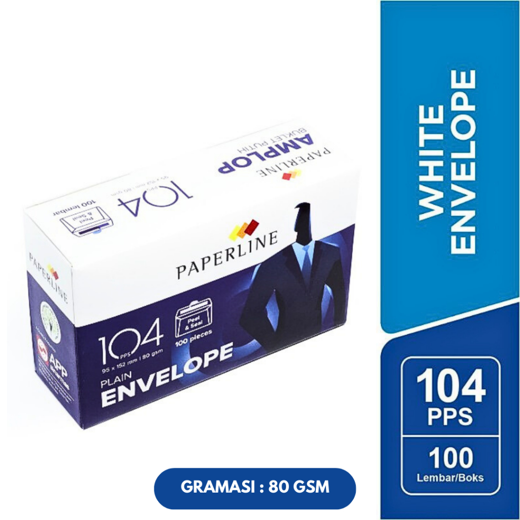 

Paperline Amplop 95 X 152mm 80gsm White PPL EV 104 PPS