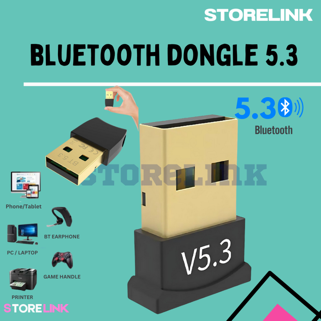 USB Dongle Bluetooth Adapter 5.3 Transmitter Receiver for Komputer/Laptop  Adapter Wireless Dongle U