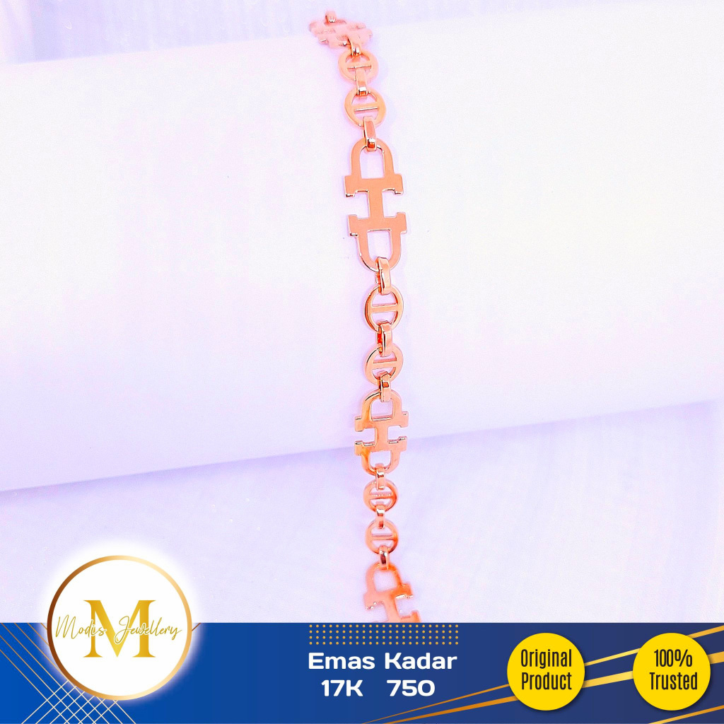MODIS JEWELLERY - Gelang Fashion H Rosegold - Emas 17k 750