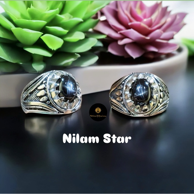 Cincin Batu Nilam Star Ring Alpaka Gerigi