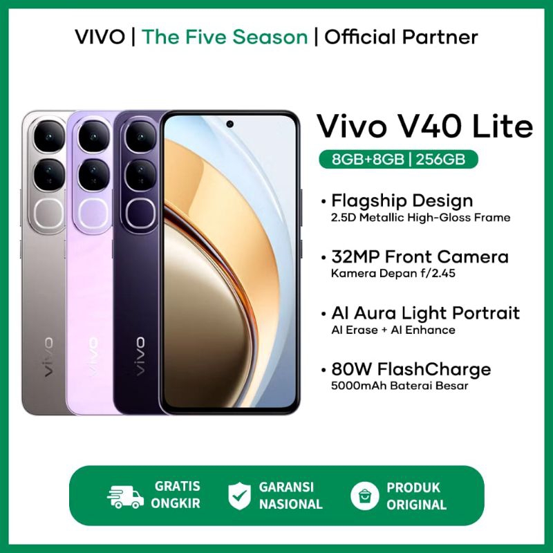 VIVO V40 Lite Ram 8+8 Gb Internal 256 Gb