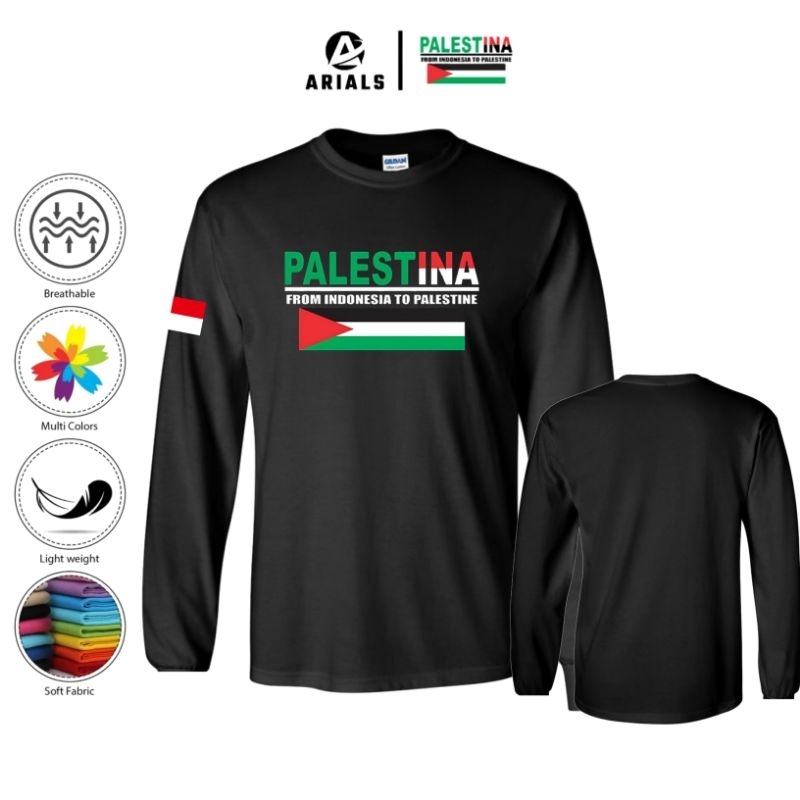 Arials Kaos Baju Lengan Panjang Palestina From Indonesia to Palestina