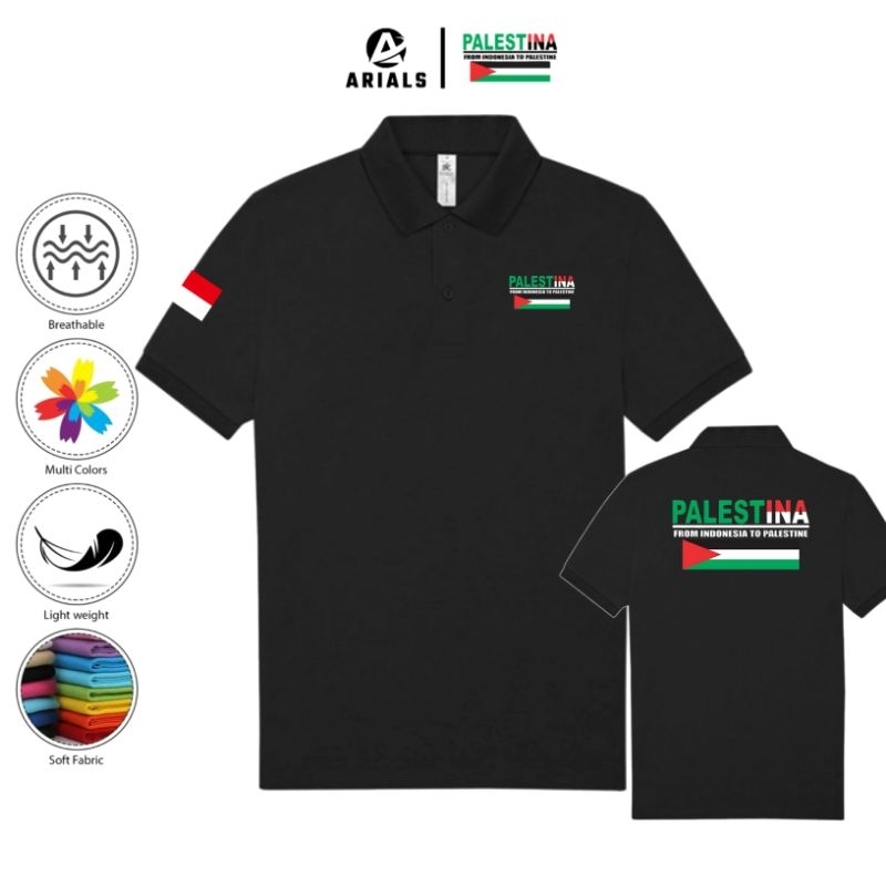 Arials Polo shirt Baju Kaos Kerah Palestina From Indonesia to Palestina
