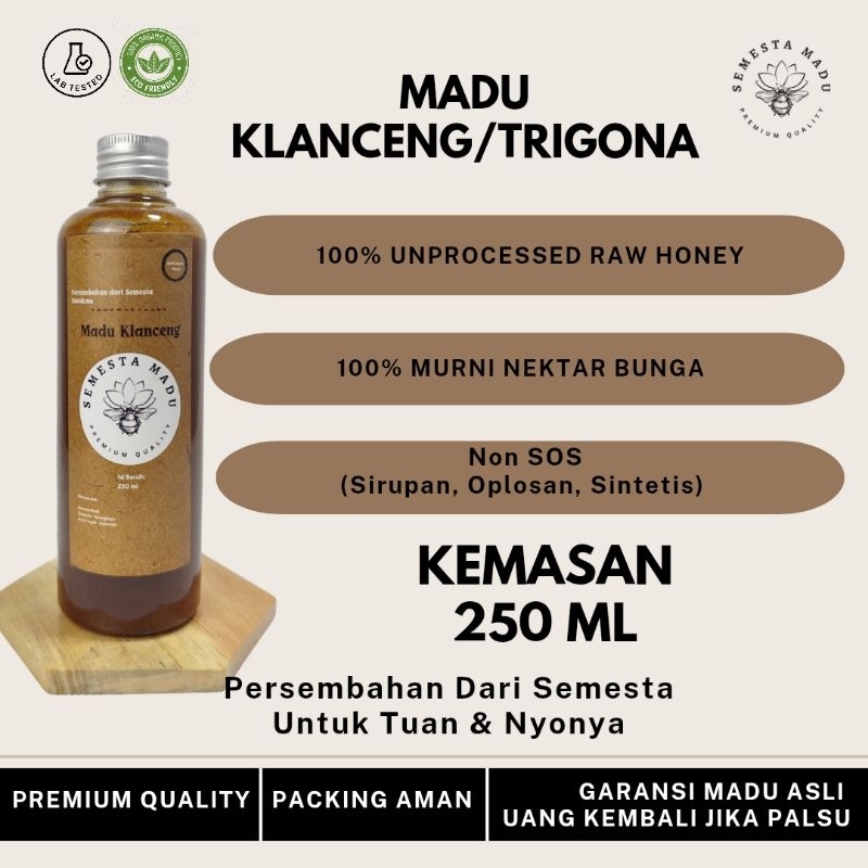

Madu Klanceng/Trigona Asli 100 % Dari Nektar Bunga