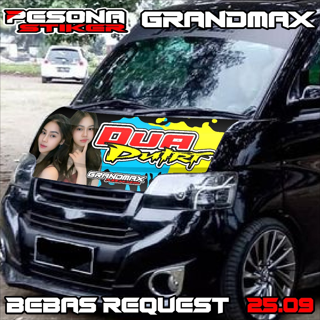 stiker decal kabin depan grandmax stiker dekal kap mesin grandmax bebas custom kd25.09