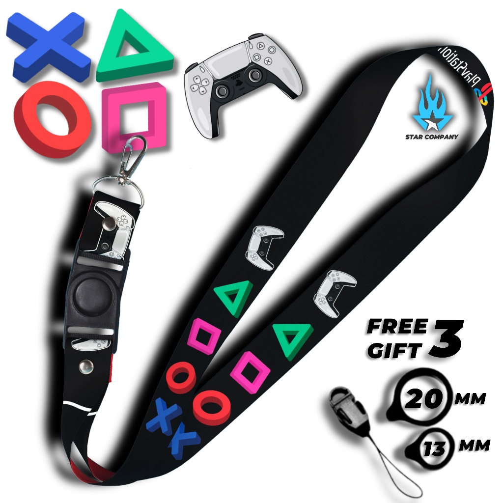 

LANYARD PLAY STATION v3 GANTUNGAN HANDPHONE & TALI ID CARD