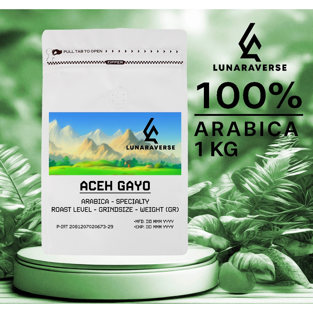 

Lunaraverse Kopi Specialty Arabica Aceh Gayo 1kg 1 Kg Coffee Arabika Americano Espresso Bubuk Biji