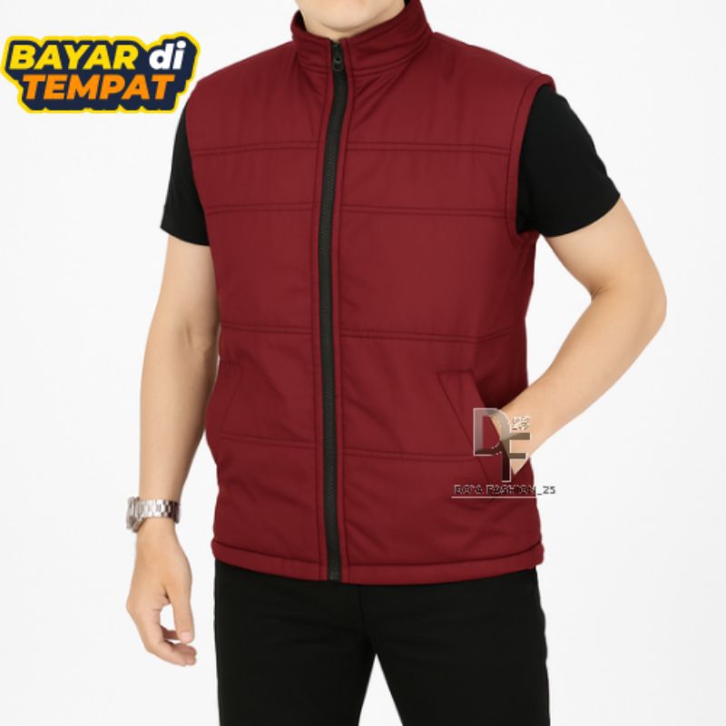 Rompi Polos Pria Jumbo / Rompi Body vest pria dewasa / Rompi Outdoor Gunung / Rompi Pria Tebal Pelin