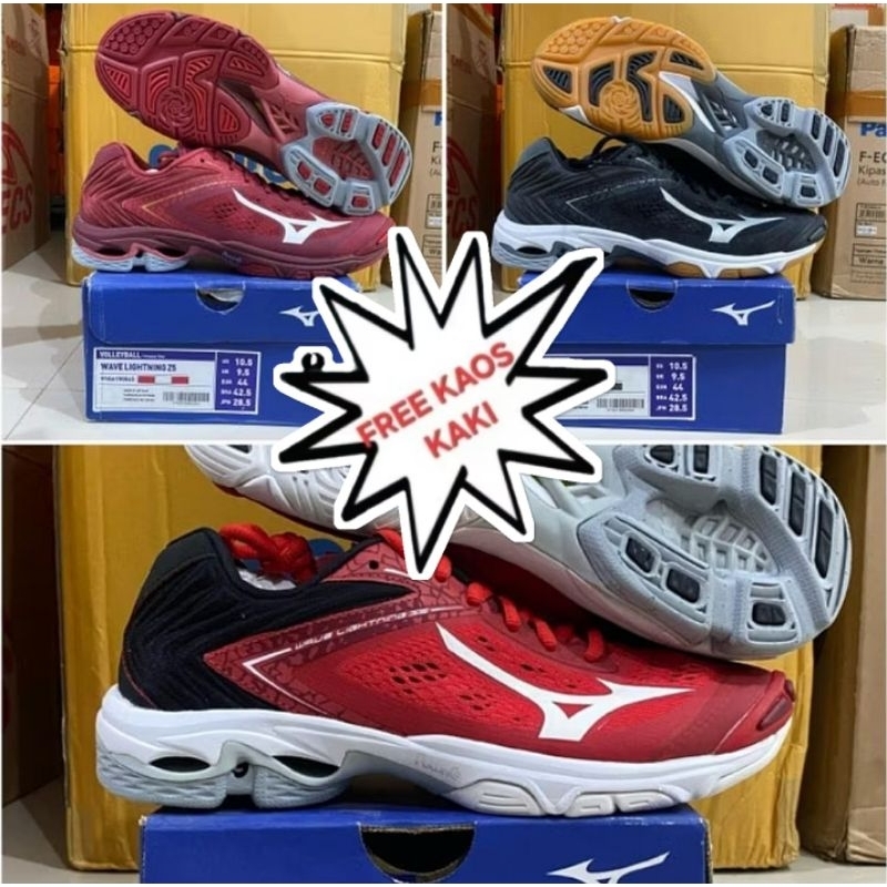 Sale Sepatu Voli Volly Volley Voly Mizuno Wave Lightning Z5 Original Bonus Kaos Kaki