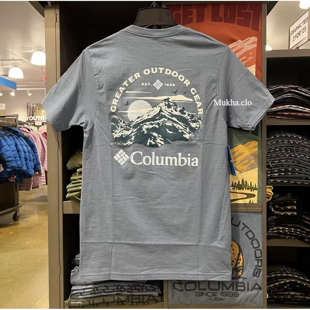 Kaos Columbia Outdoor Premium Pria - T-Shirt Branded Import Adventure Casual Kualitas Super