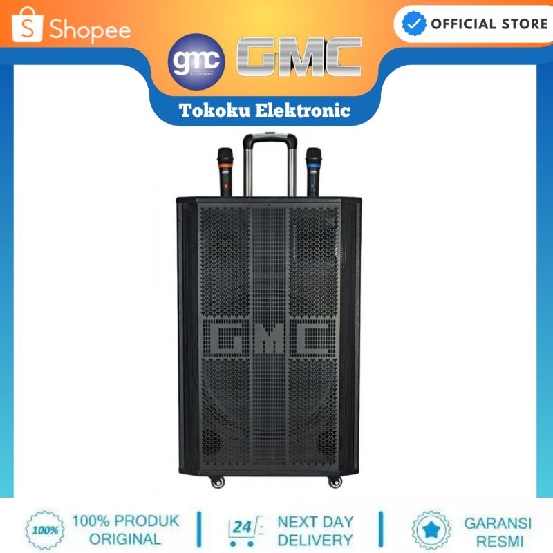 speaker gmc 899V multimedia bluetooth 18 inch free 2 mic wirelles