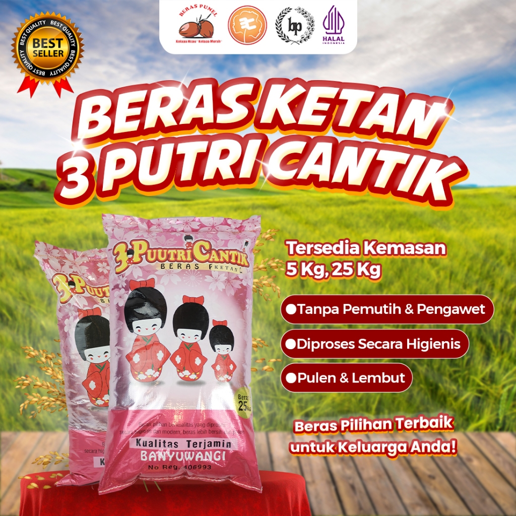 

Beras Banyuwangi Beras Ketan 3 Puutri Cantik