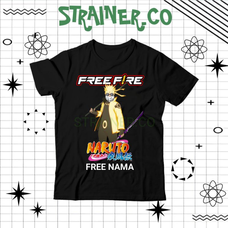 (BISA COD) Kaos Anak FF FREE FIRE X NARUTO BUNDLE NARUTO  - Baju Anak Laki-Laki PEREMPUAN FF NARUTO 