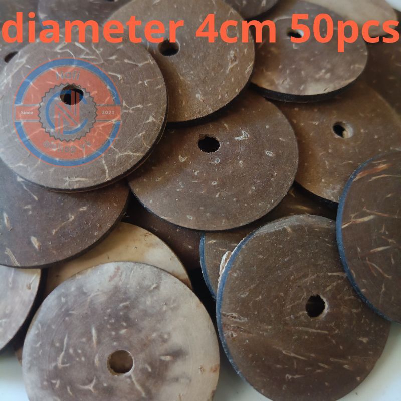 kancing batok kelapa diameter 4cm lubang 1 | kancing tempurung kelapa