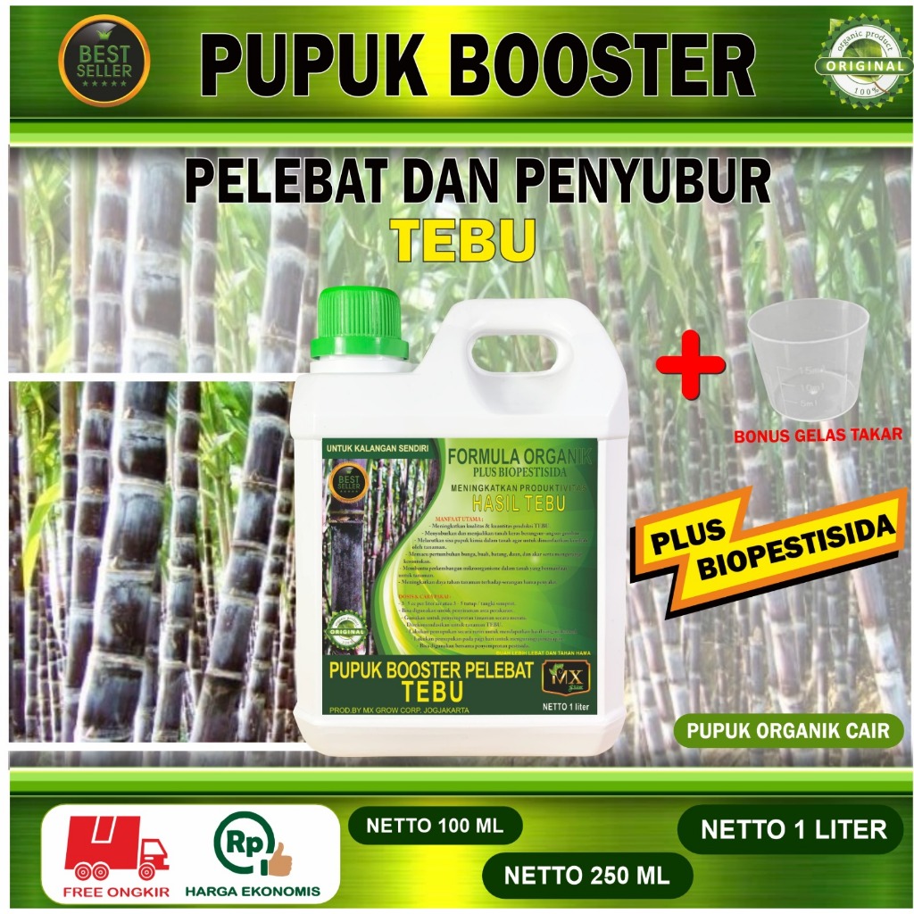 Pupuk Organik Cair Pelebat Penyubur Pembesar Tebu / Booster tanaman Tebu