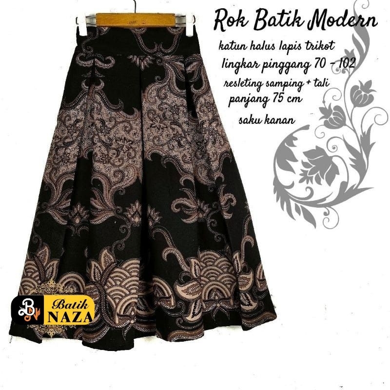 ROK BATIK MODERN 7/8  BAHAN KATUN FULL LAPIS TRIKOT