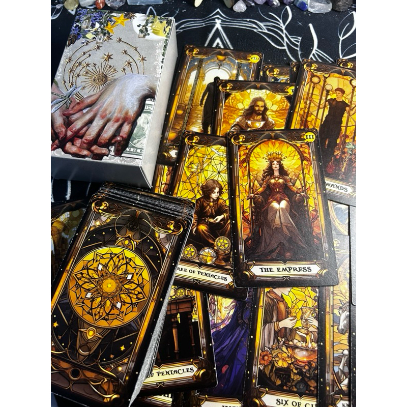Stained Glass Golden Tarot (ori self-printed) Preloved