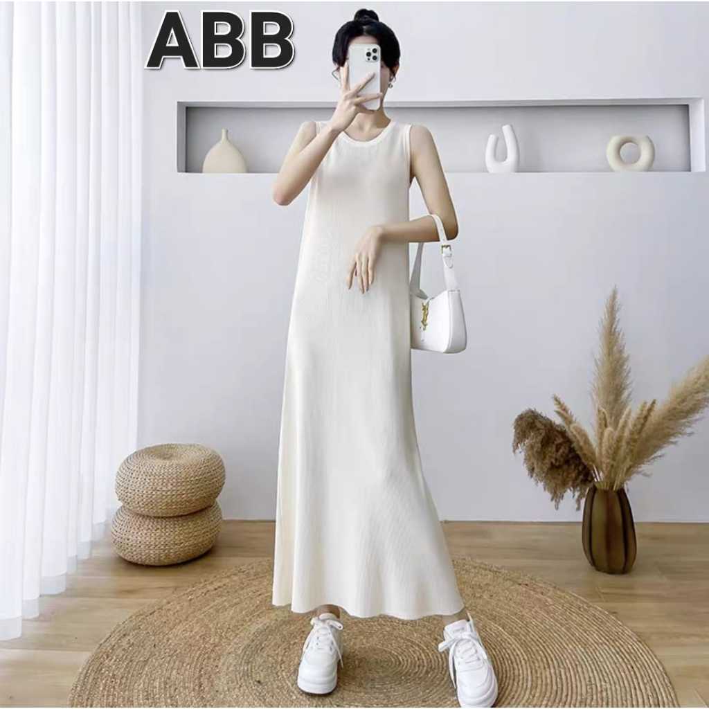 azkia//span wanita span panjang tanpa lengan span dress wanita