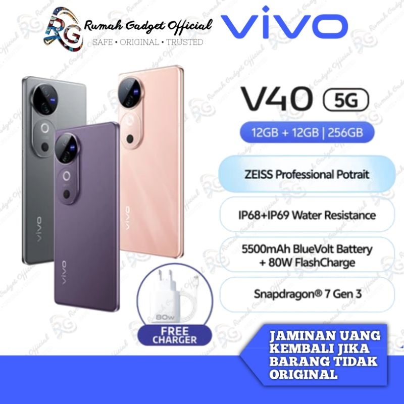 Vivo V40 5G 12GB/512GB Original Bergaransi Resmi Vivo Indonesia