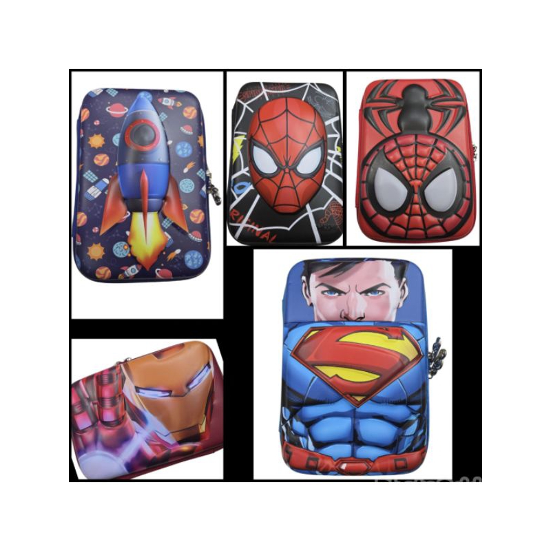 

ERAWAN BAGS - TEMPET PENSIL 3D MOTIF TIMBUL SPIDERMAN SUPERMAN