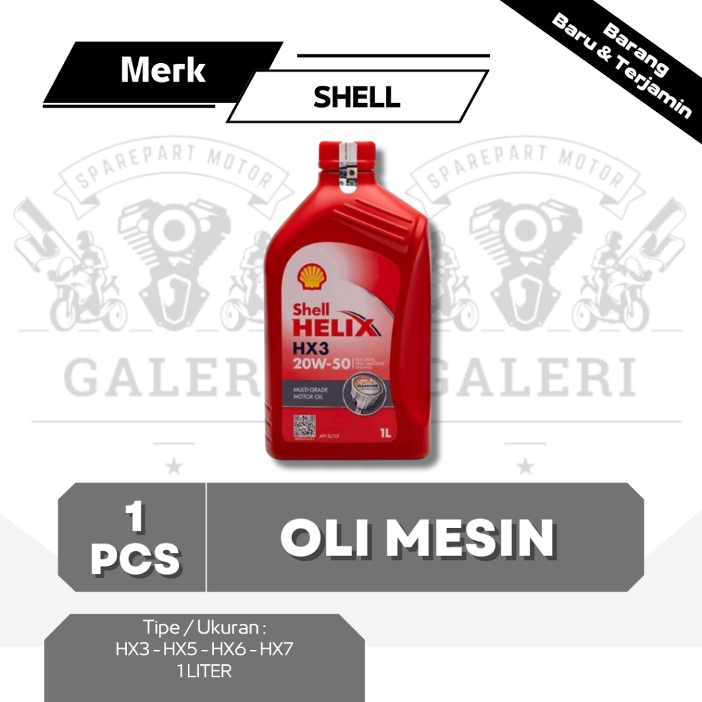 Oli Shell // Oli Mesin Helix Motor & Mobil HX3 HX5 HX6 HX7 Ukuran 1Liter