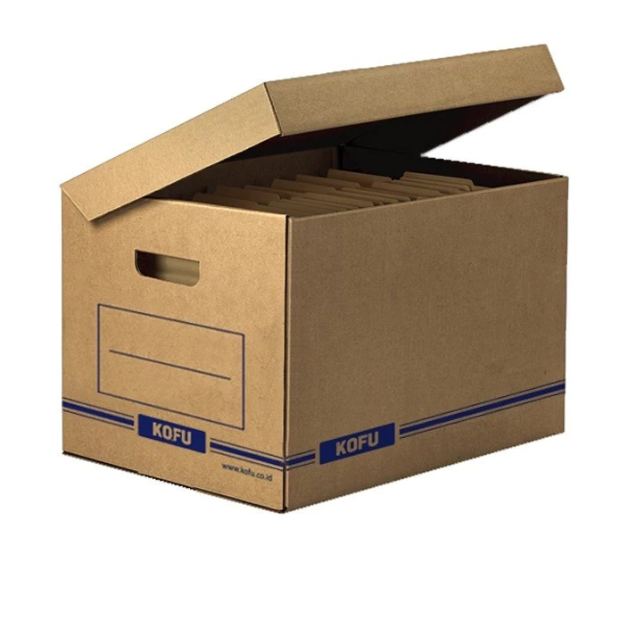 

10 pcs kardus file kofu dokument box arsip jumbo warna cokelat penyimpanan berkas 42x34x28 cm