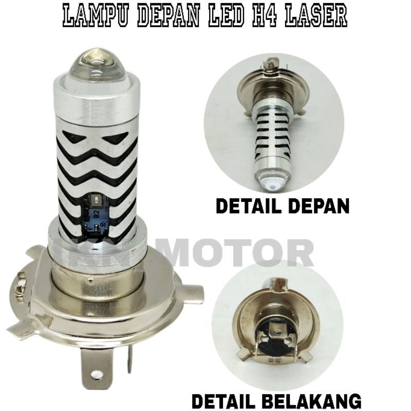 HEADLAMP LAMPU UTAMA LED MOTOR/MOBIL H4 2 WARNA PUTIH KUNING