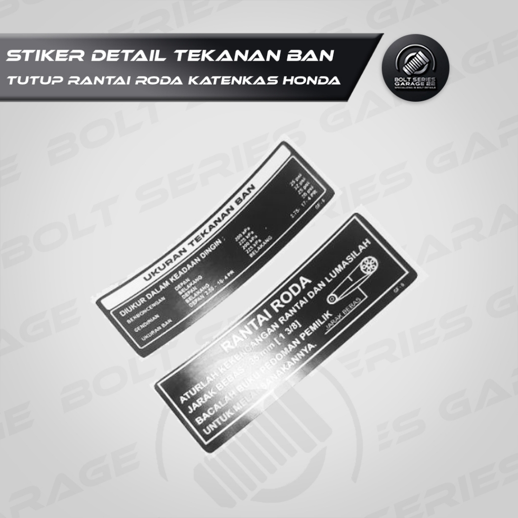 Stiker Keterangan Detail Tekanan Ban Tutup Rantai Roda Katenkas Honda Astrea Supra X 100 125 125 D 1