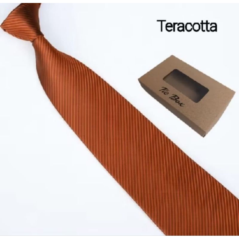 packing bok dasi merah bata  7, 5cm / 3 inchi import