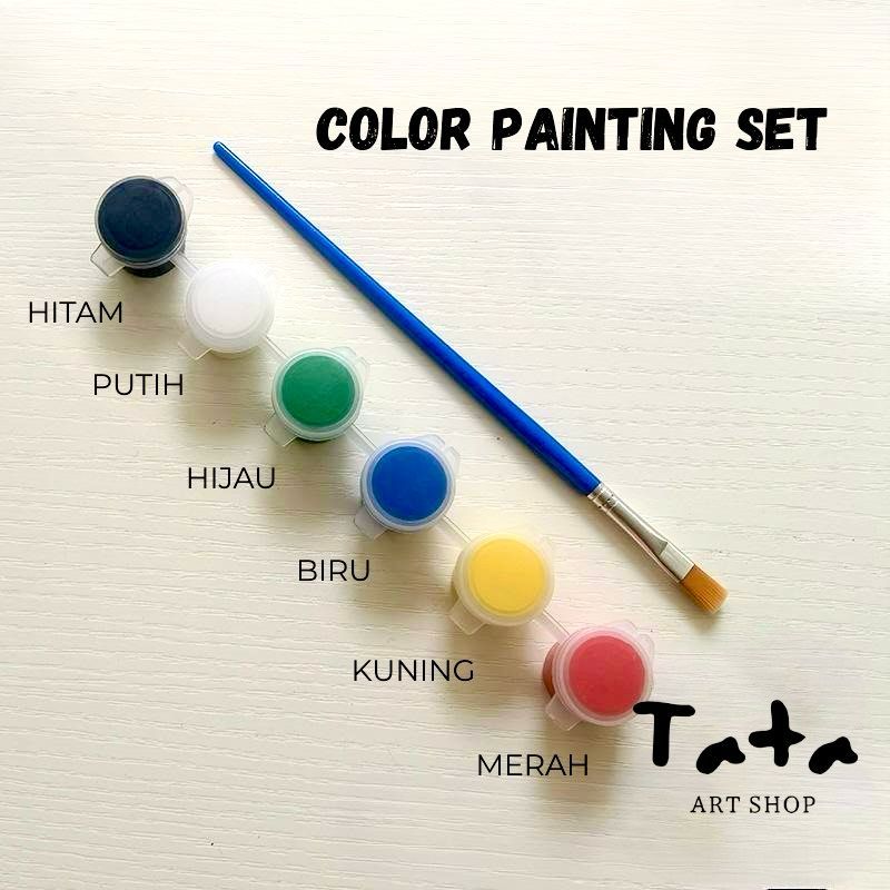

Color Painting Set / Cair Air Warna Acrylic + Kuas Set