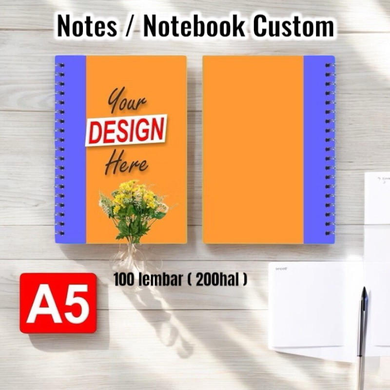 

Buku Catatan / Notebook/Notes Spiral Custom A5 isi 100 lembar garis/polos