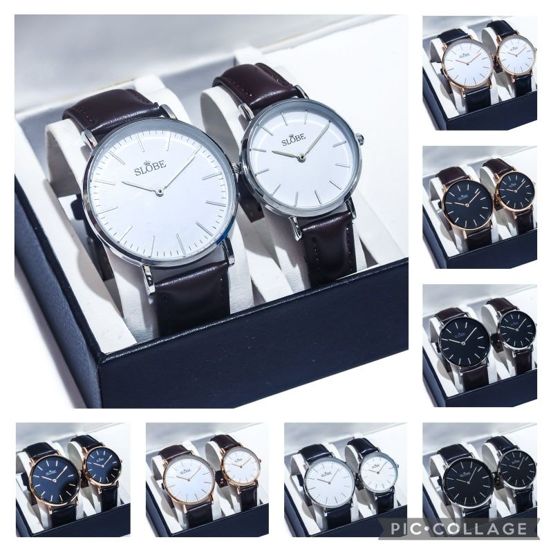 SLOBE COUPLE TALI KULIT jam tangan SLOBE couple tali kulit