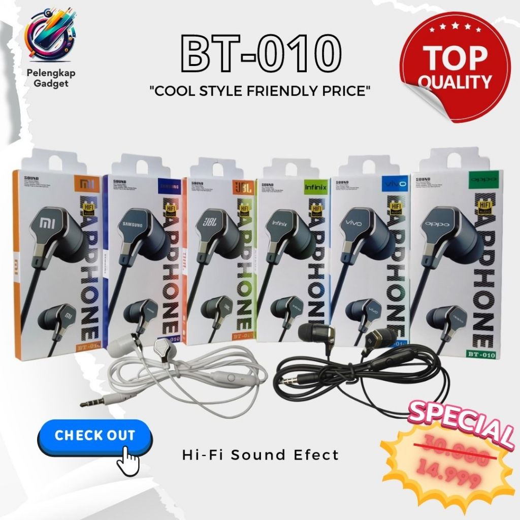 Earphone XIAOMI/SAMSUNG/JBL/INFINIX/VIVO/OPPO (BT-010)