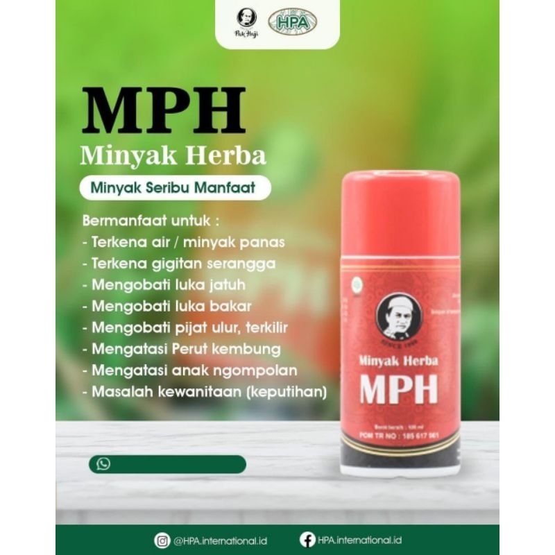 MINYAK HERBA MPH SERIBU MANFAAT ORIGINAL ASLI DARI HPA MALAYSIA KEMASAN BOTOL 100 ML