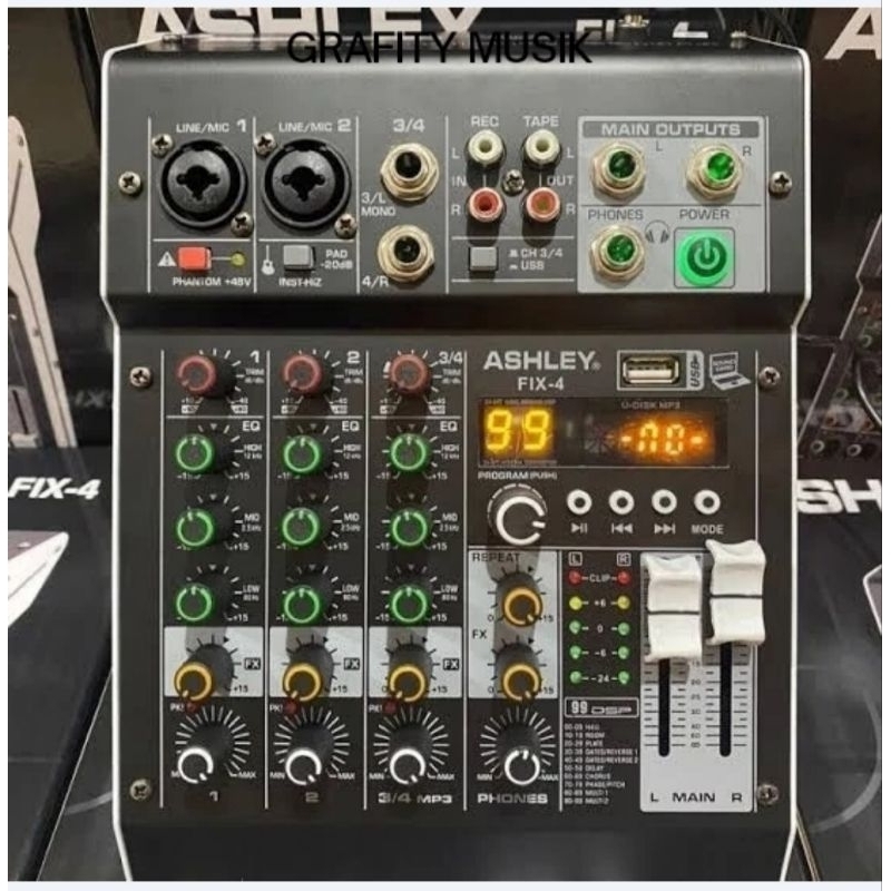Mixer Audio Ashley Fix 4 Mixer Ashley 4 Channel Ashley FIX4 Original