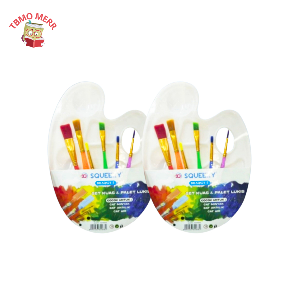 

Squeezy Set Kuas + Palet Lukis BR-SQ571-7 - BR-SQ569-7 - Kuas Set Squeezy Palet + Kuas