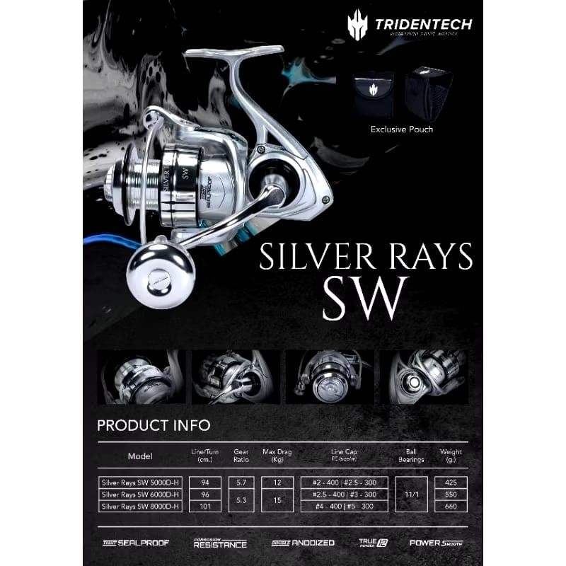 REEL SPINNING TRIDENTECH SILVER RAYS SW 5000-H