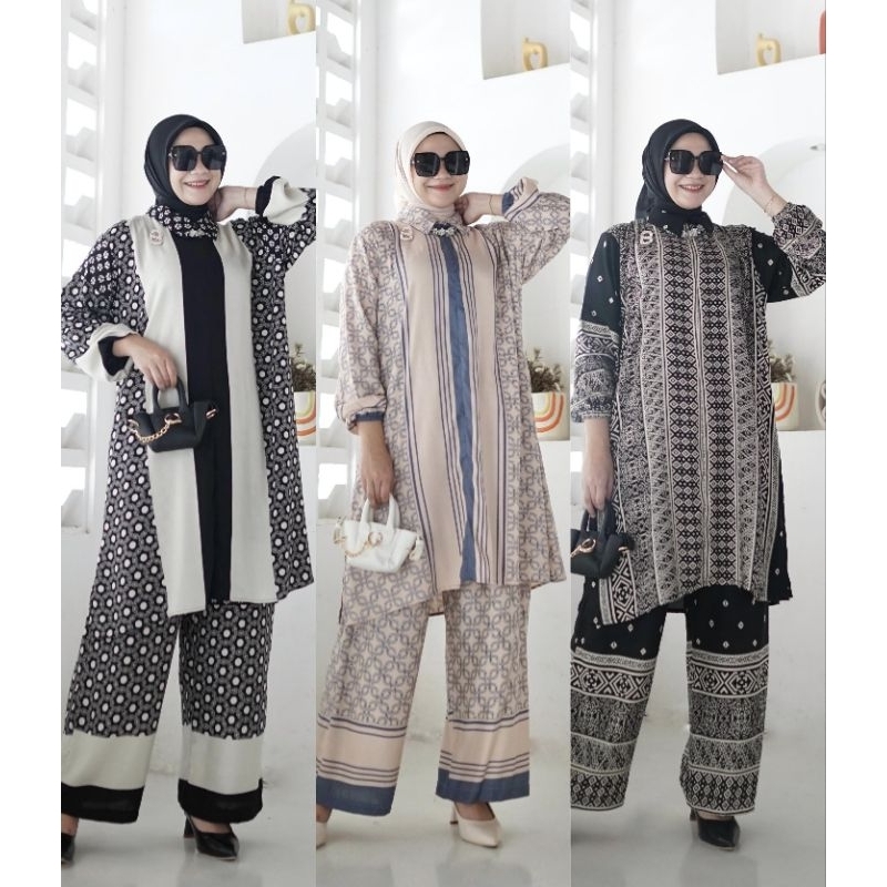 [ BISA COD ] SUMMER SET TUNIK JUMBO ZALIKA ONE SET JUMBO LD 120  SET KULOT  MOTIF SET KULOT PREMIUM-