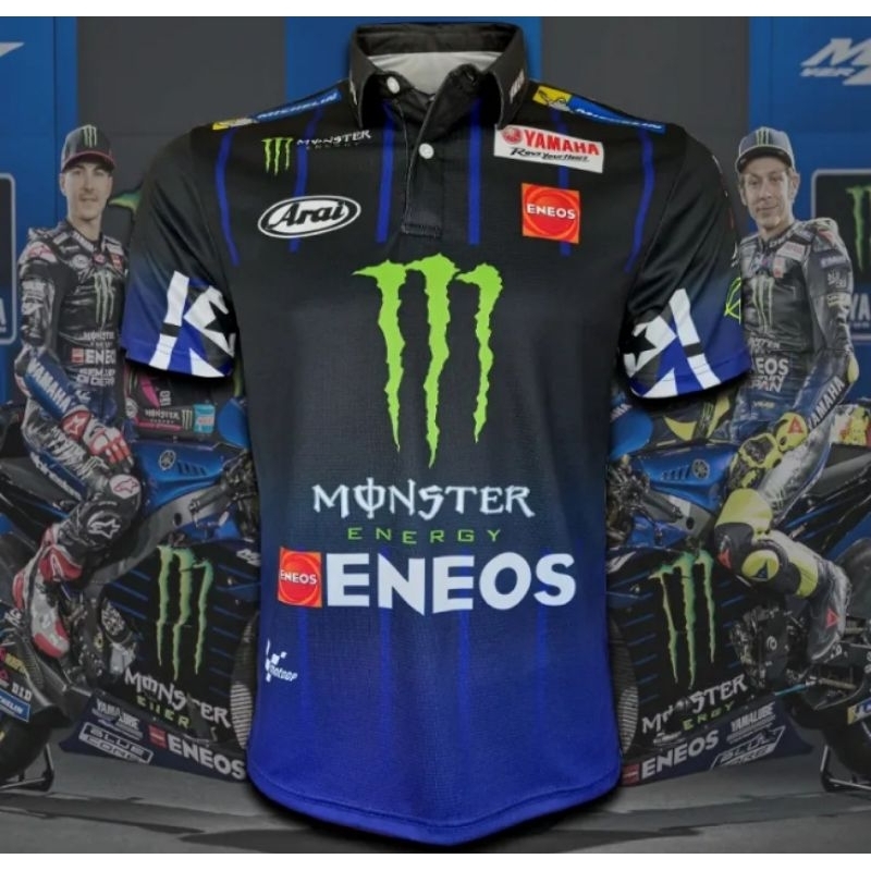 Kaos Polo Polo MotoGP Kaos Polo Tim MotoGP Monster Yamaha Energie #MG0024 Model Fabio Quartararo#20