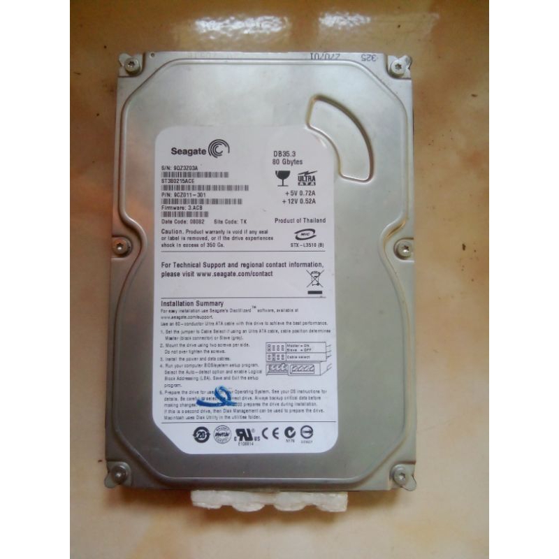 HARDDISK COPOTAN PS 2 IDE ATA 80GB GAMBLING