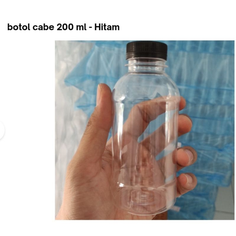 Botol Cabe 200ml + Tutup / Botol Minum Plastik