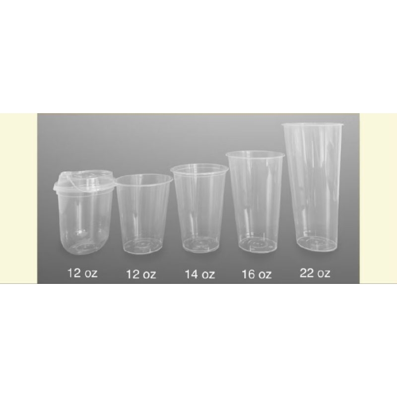isi 25pcs Gelas Cup INJECTION Gelas plastik cup 12oz 140z 16oz 22oz