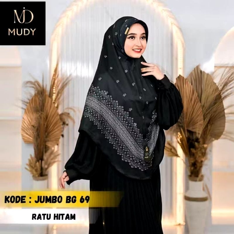 WARUNG HIJAB-MUDY//Jilbab instan daily hijab bergo JUMBO motif