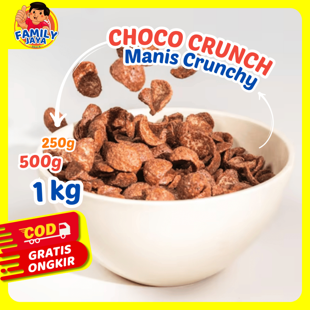 

Sereal Coklat Choco Crunch Chips Reguler & Premium Camilan Manis Renyah | 250gr 500gr 1000gr