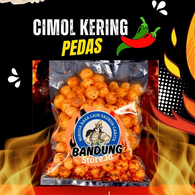 

500 Gram Cimol Kering Ndog Lewo Varian Rasa Pedas Daun Jeruk