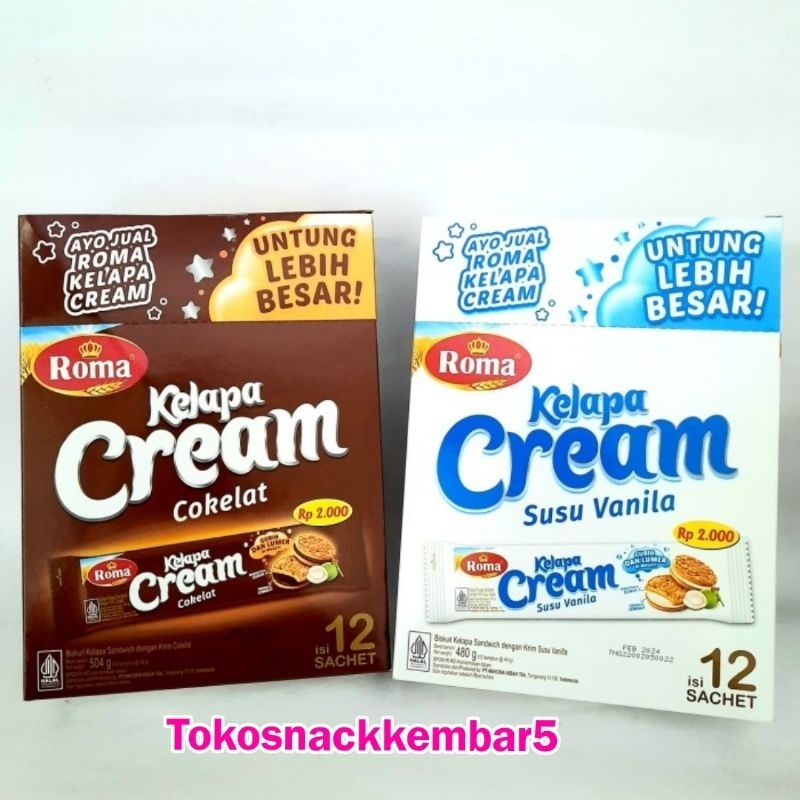 

Roma Kelapa Cream Coklat dan Vanila MAYORA